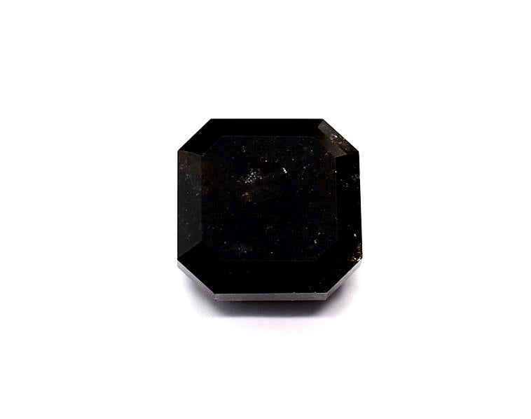 2.49 Carat Natural Black Sq emerald Diamond GIA