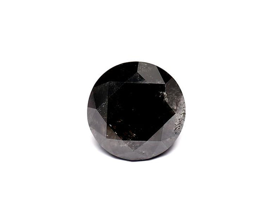 1.77 Carat Natural Black Round Diamond GIA