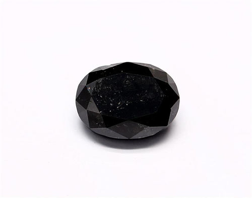 0.79 Carat Natural Black Oval Diamond GIA