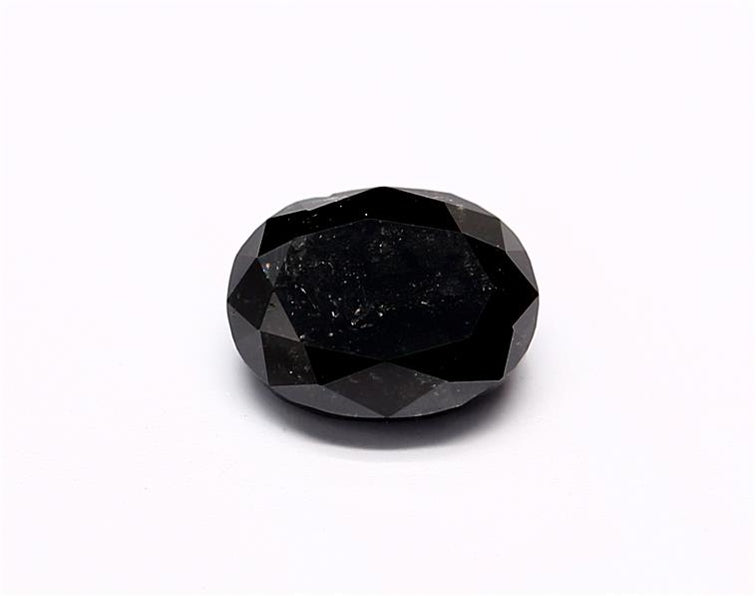 0.79 Carat Natural Black Oval Diamond GIA
