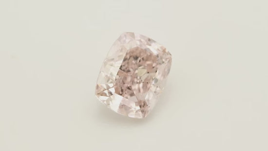 0.55 Carat Fancy Light Orangy Pink Cushion Diamond VVS1 GIA