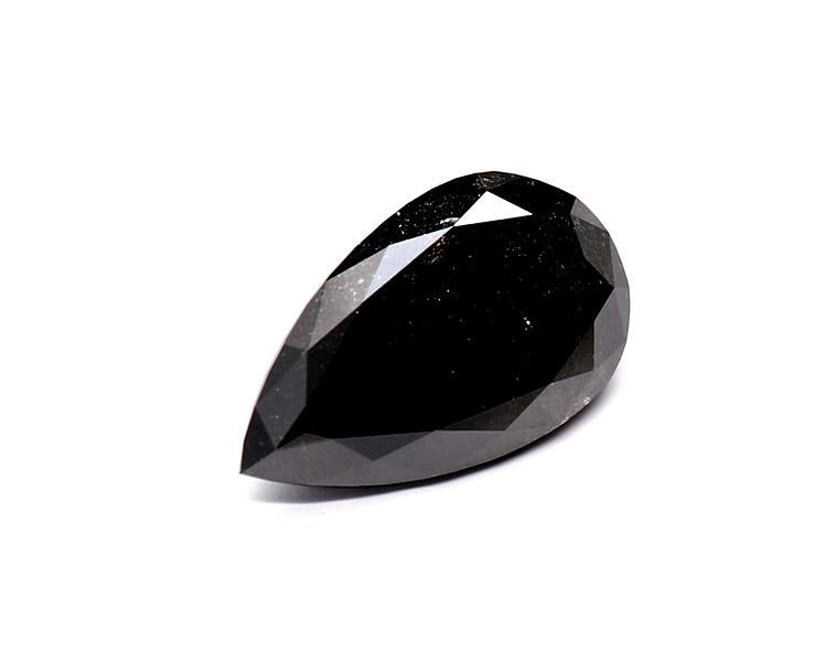 2.16 Carat Natural Black Pear Diamond GIA