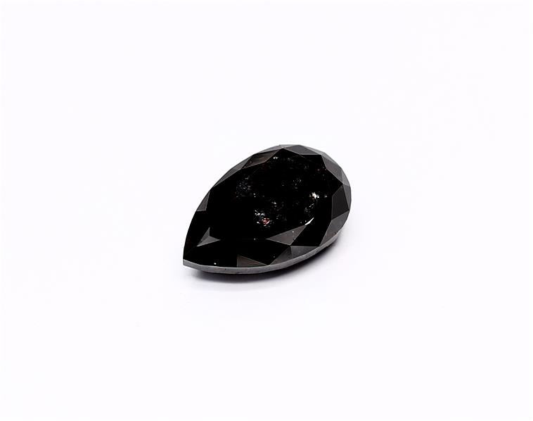 2.64 Carat Natural Black Pear Diamond GIA