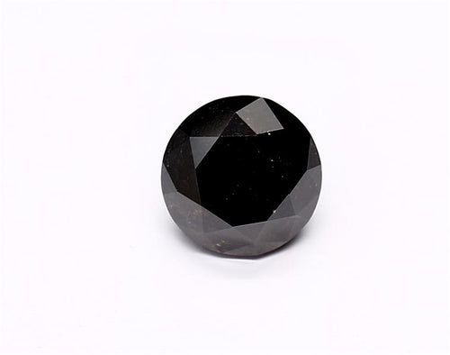 1.22 Carat Natural Black Round Diamond GIA