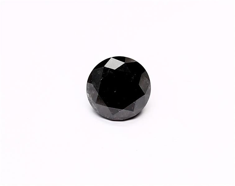 1.97 Carat Natural Black Round Diamond GIA
