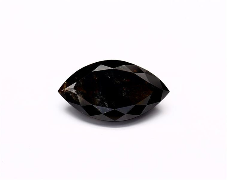 2.88 Carat Natural Black Marquise Diamond GIA