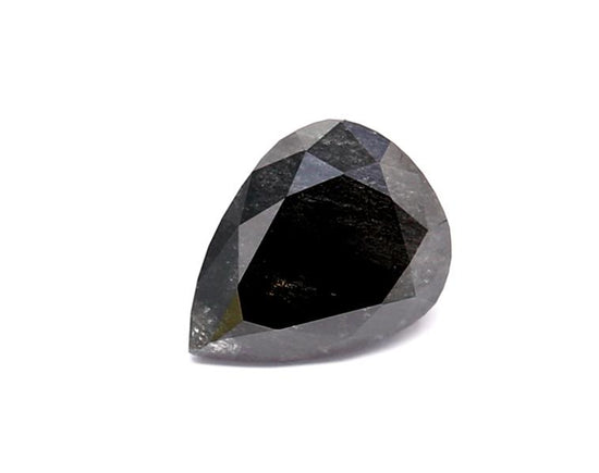 0.52 Carat Natural Black Pear Diamond GIA