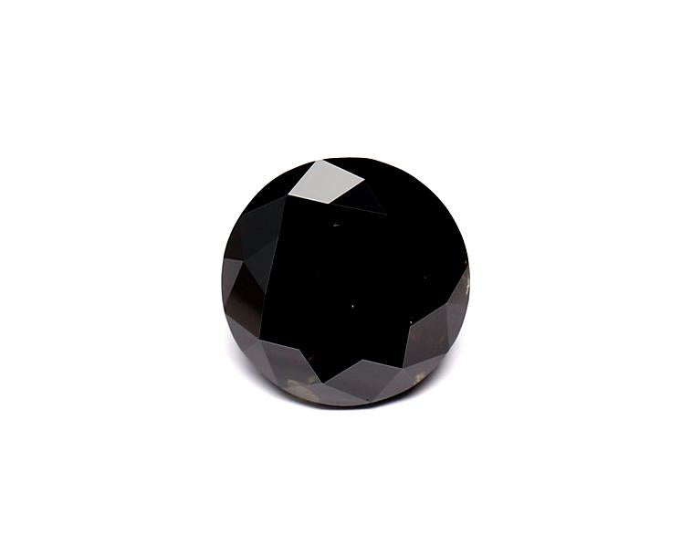 1.82 Carat Natural Black Round Diamond GIA