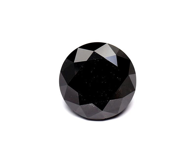 1.89 Carat Natural Black Round Diamond GIA