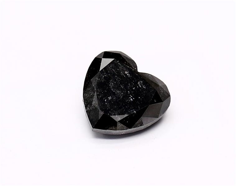 1.42 Carat Natural Black Heart Diamond GIA