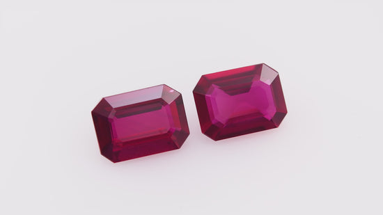 Pair of 4.44 Carat Red MOZAMBIQUE Emerald Rubies CD