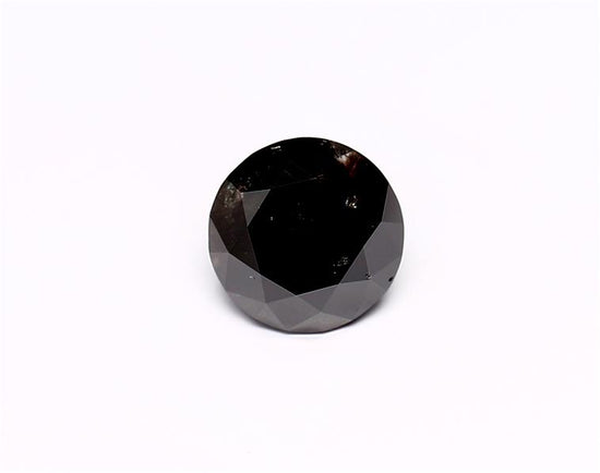 1.61 Carat Natural Black Round Diamond GIA