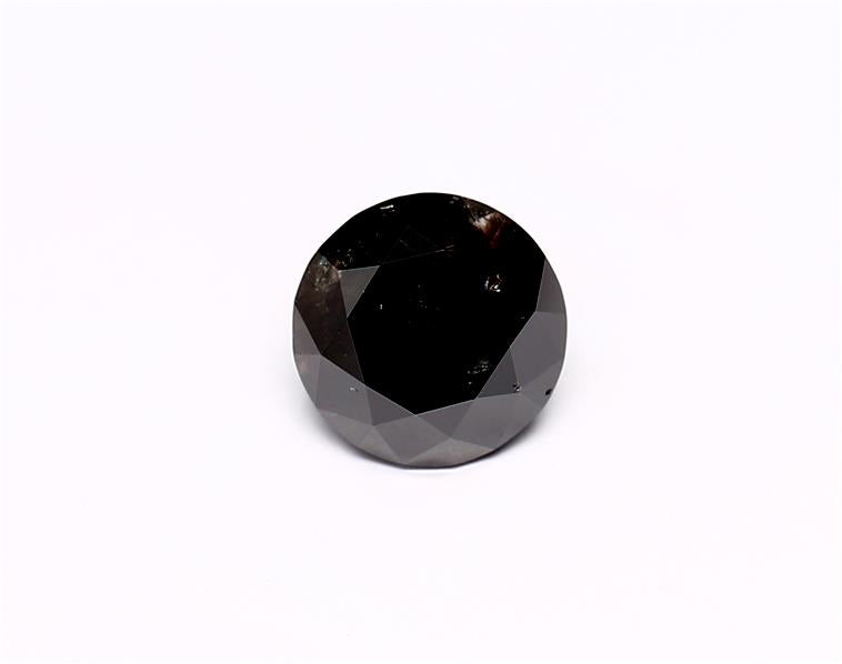 1.61 Carat Natural Black Round Diamond GIA