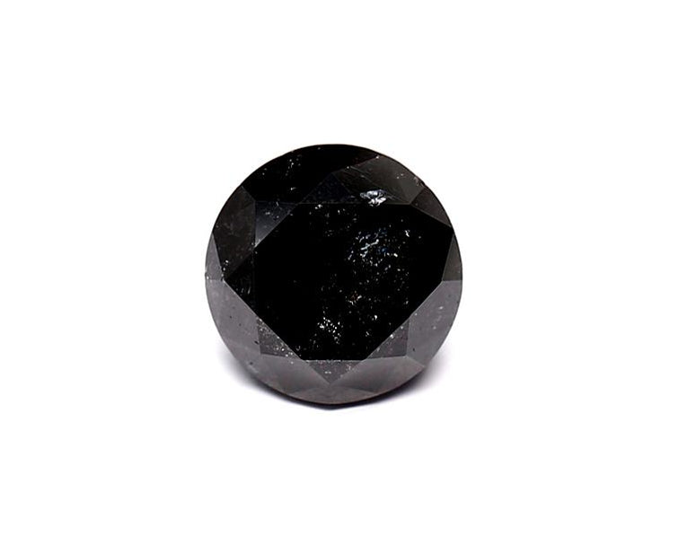 1.88 Carat Natural Black Round Diamond GIA