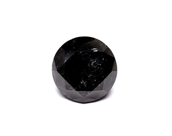 1.88 Carat Natural Black Round Diamond GIA