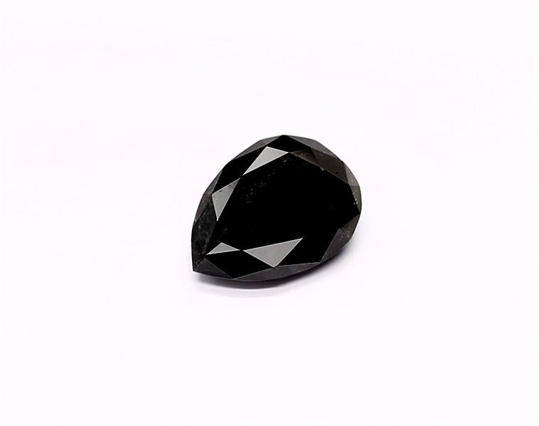 1.33 Carat Natural Black Pear Diamond GIA
