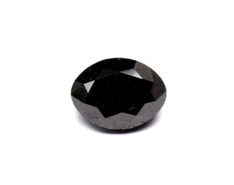 1.67 Carat Natural Black Oval Diamond GIA