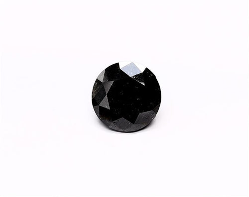 3.05 Carat Natural Black Round Diamond GIA