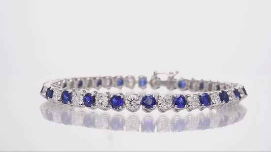10.07Ct Diamond & Sapphire Tennis Bracelet