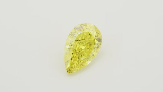 1.15 Carat Fancy Intense Yellow Pear Diamond IF GIA