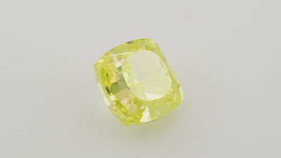 3.07 Carat Fancy Vivid Greenish Yellow Cushion Diamond VS2 GIA
