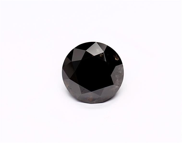 1.82 Carat Natural Black Round Diamond GIA