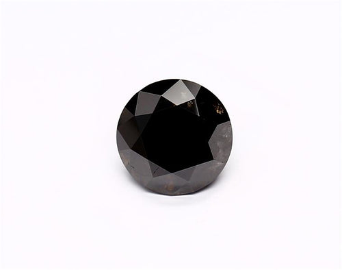 1.82 Carat Natural Black Round Diamond GIA