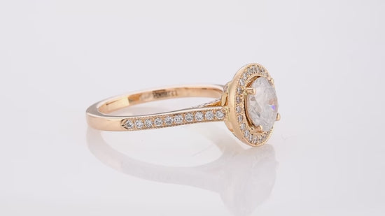 Rose Gold Fancy White Diamond Engagement Ring