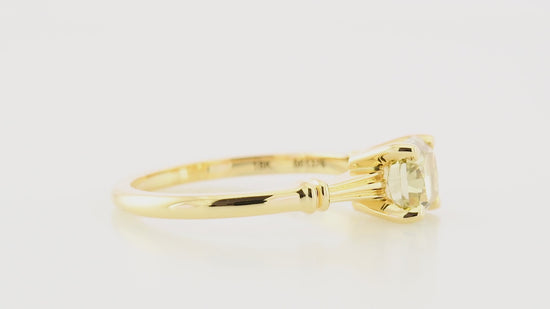 Fancy Deep Brownish Greenish Yellow Radiant Solitaire Diamond Ring