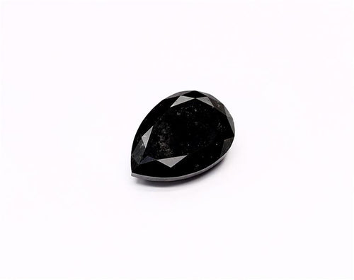 2.97 Carat Natural Black Pear Diamond GIA