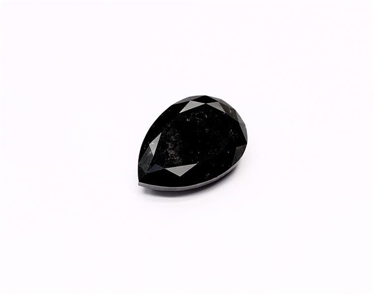 2.97 Carat Natural Black Pear Diamond GIA