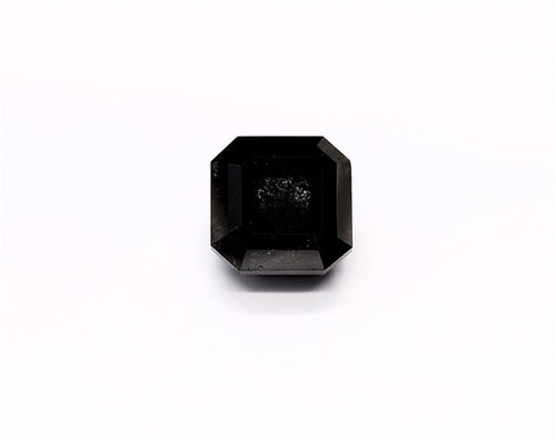 3.75 Carat Natural Black Sq emerald Diamond GIA