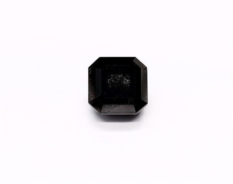 3.75 Carat Natural Black Sq emerald Diamond GIA