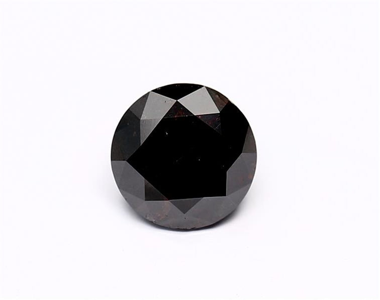1.48 Carat Natural Black Round Diamond GIA