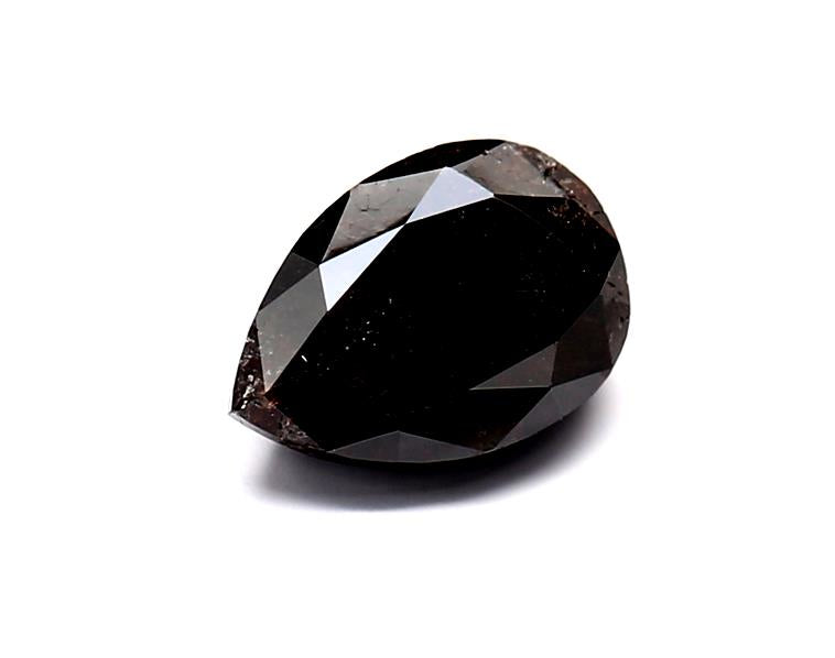 1.54 Carat Natural Black Pear Diamond GIA
