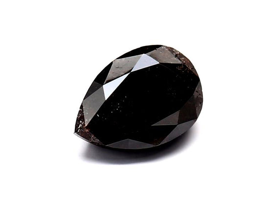1.54 Carat Natural Black Pear Diamond GIA