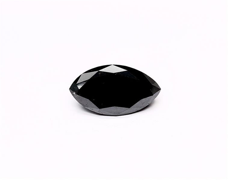 1.62 Carat Natural Black Marquise Diamond GIA