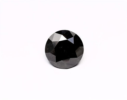 3.84 Carat Natural Black Round Diamond GIA