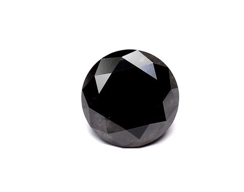 2.71 Carat Natural Black Round Diamond GIA