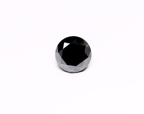 2.98 Carat Natural Black Round Diamond GIA