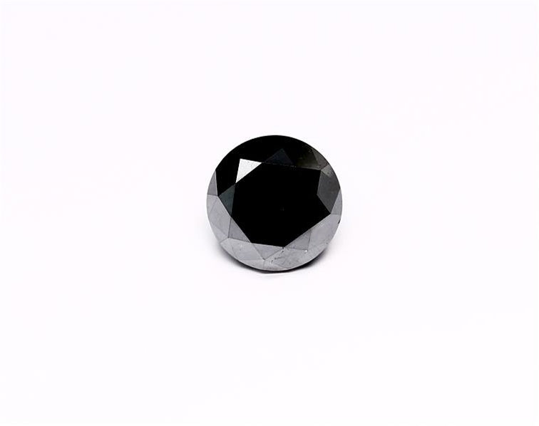 2.98 Carat Natural Black Round Diamond GIA