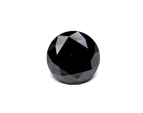 1.71 Carat Natural Black Round Diamond GIA