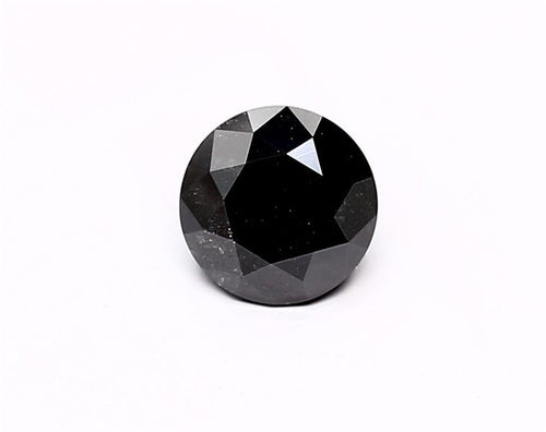 1.25 Carat Natural Black Round Diamond GIA
