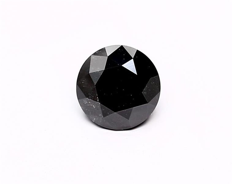 1.25 Carat Natural Black Round Diamond GIA