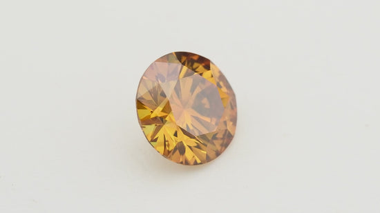 0.61 Carat Fancy Deep Yellowish Orange Round Diamond SI2 GIA