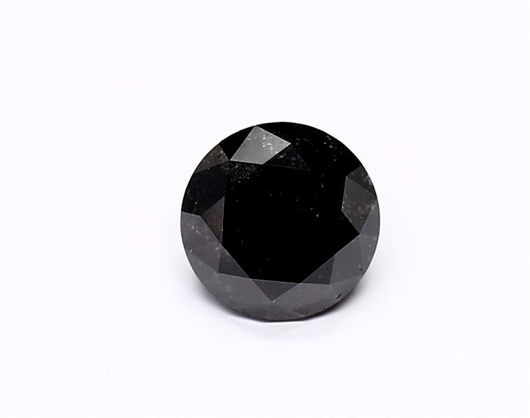 1.21 Carat Natural Black Round Diamond GIA