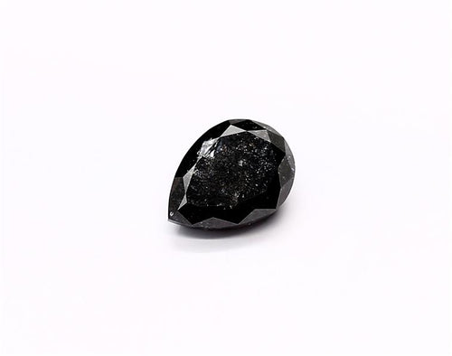 1.55 Carat Natural Black Pear Diamond GIA