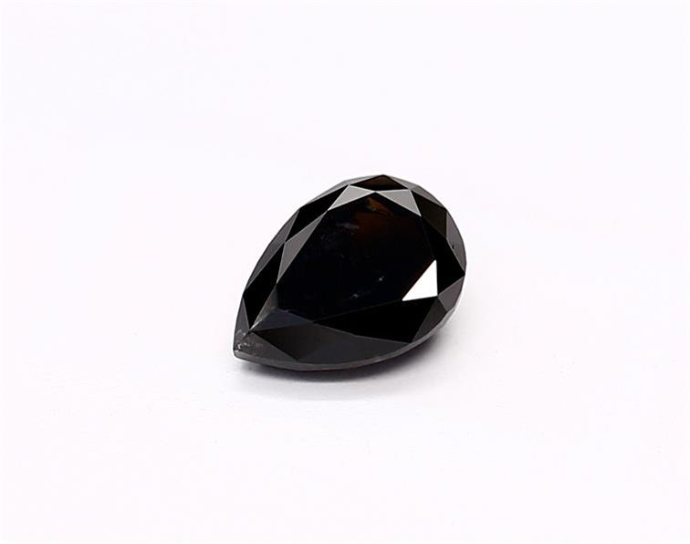 0.6 Carat Natural Black Pear Diamond GIA