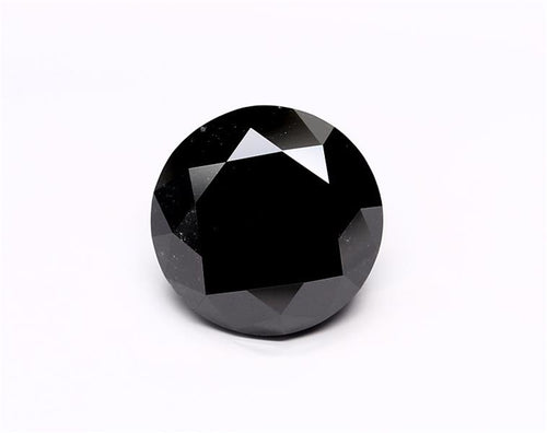 5.98 Carat Black Round Diamond