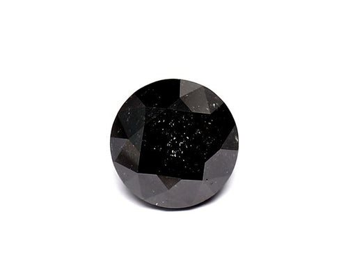 1.73 Carat Natural Black Round Diamond GIA